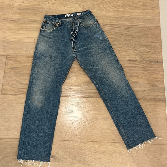 Redone Dark Wash Levis - Picture 3 of 6